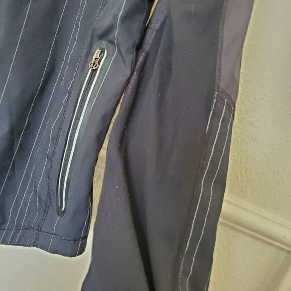 Lululemon Women's Run: Get Up And Glow Jacket Reflective 360 Black Sz 6 Full Zip - Picture 11 of 16